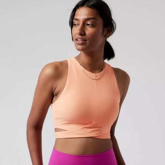 Athleta Conscious Crop Cut Out L D-DD Large Peach EUC - Picture 3 of 4